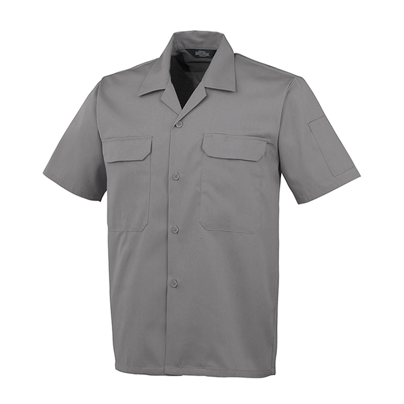 コーコス信岡 エコ5IVEスター 開襟半袖シャツ A-6657 グレー L 1枚（ご注文単位1枚）【直送品】