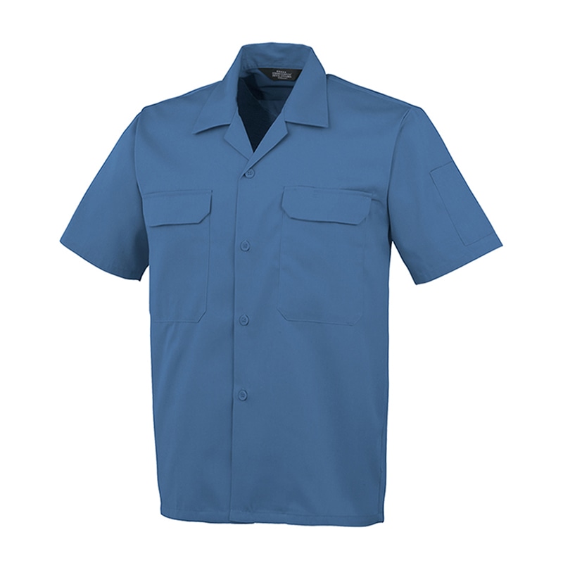 コーコス信岡 エコ5IVEスター 開襟半袖シャツ A-6657 ブルー EL 1枚（ご注文単位1枚）【直送品】