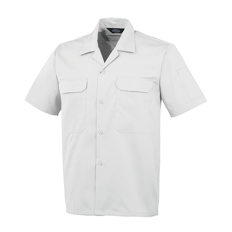 コーコス信岡 エコ5IVEスター 開襟半袖シャツ A-6657 シルバー SS 1枚（ご注文単位1枚）【直送品】