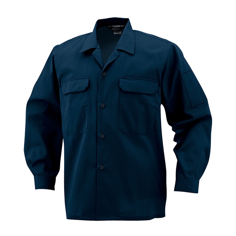 コーコス信岡 エコ5IVEスター 開襟長袖シャツ A-6658 ネイビー SS 1枚（ご注文単位1枚）【直送品】