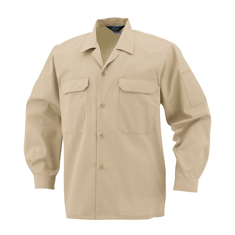 コーコス信岡 エコ5IVEスター 開襟長袖シャツ A-6658 ベージュ L 1枚（ご注文単位1枚）【直送品】