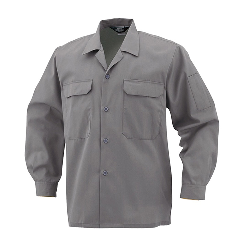 コーコス信岡 エコ5IVEスター 開襟長袖シャツ A-6658 グレー SS 1枚（ご注文単位1枚）【直送品】