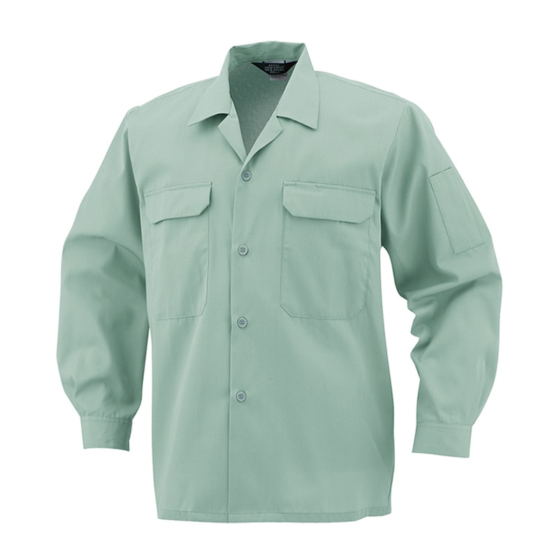 コーコス信岡 エコ5IVEスター 開襟長袖シャツ A-6658 グリーン SS 1枚（ご注文単位1枚）【直送品】