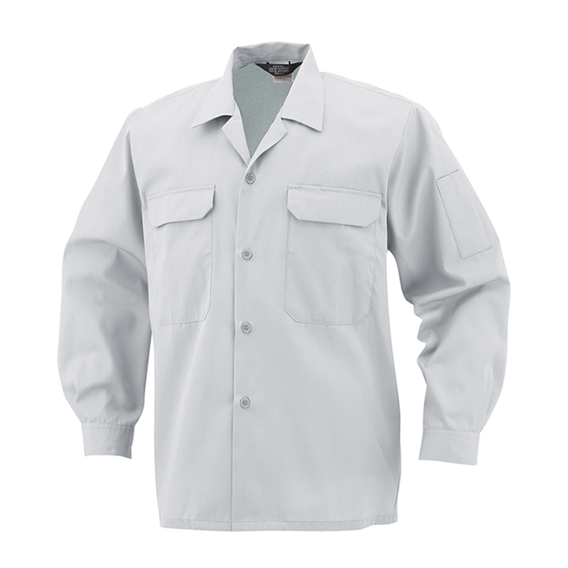 コーコス信岡 エコ5IVEスター 開襟長袖シャツ A-6658 シルバー 5L 1枚（ご注文単位1枚）【直送品】