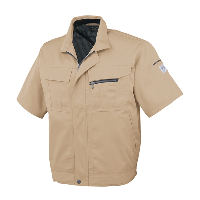 コーコス信岡 エコ5IVEスター 半袖ブルゾン A-4450 ライトベージュ 5L 1枚（ご注文単位1枚）【直送品】