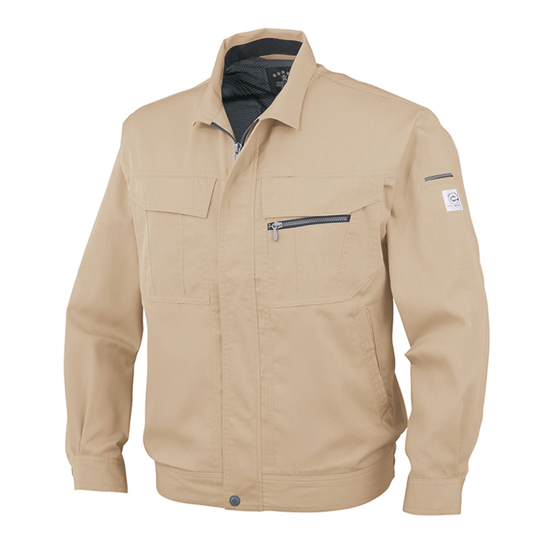 コーコス信岡 エコ5IVEスター 長袖ブルゾン A-4451 ライトベージュ SS 1枚（ご注文単位1枚）【直送品】