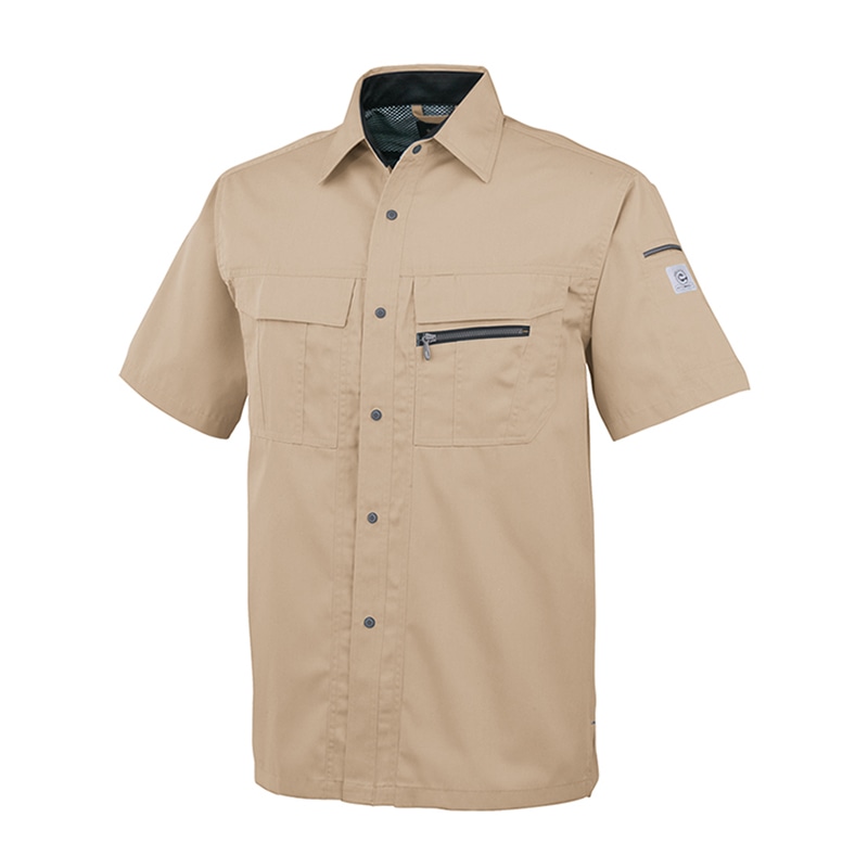 コーコス信岡 エコ5IVEスター 半袖シャツ A-4457 ライトベージュ EL 1枚（ご注文単位1枚）【直送品】