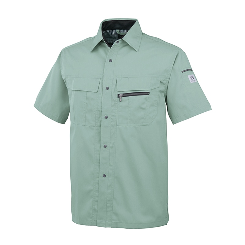 コーコス信岡 エコ5IVEスター 半袖シャツ A-4457 フレスコグリーン EL 1枚（ご注文単位1枚）【直送品】