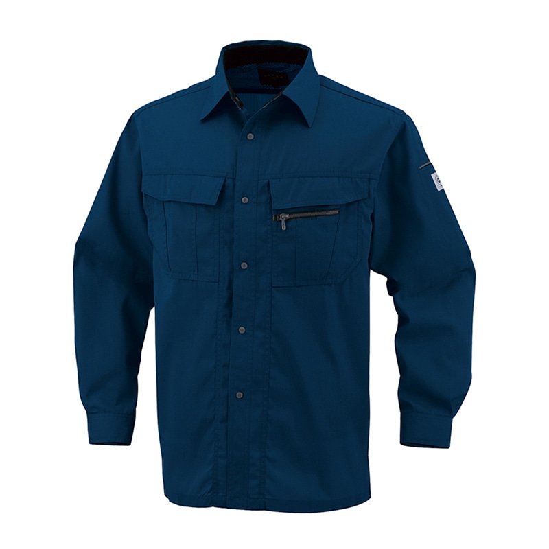 コーコス信岡 エコ5IVEスター 長袖シャツ A-4458 ネイビーマリナー M 1枚（ご注文単位1枚）【直送品】