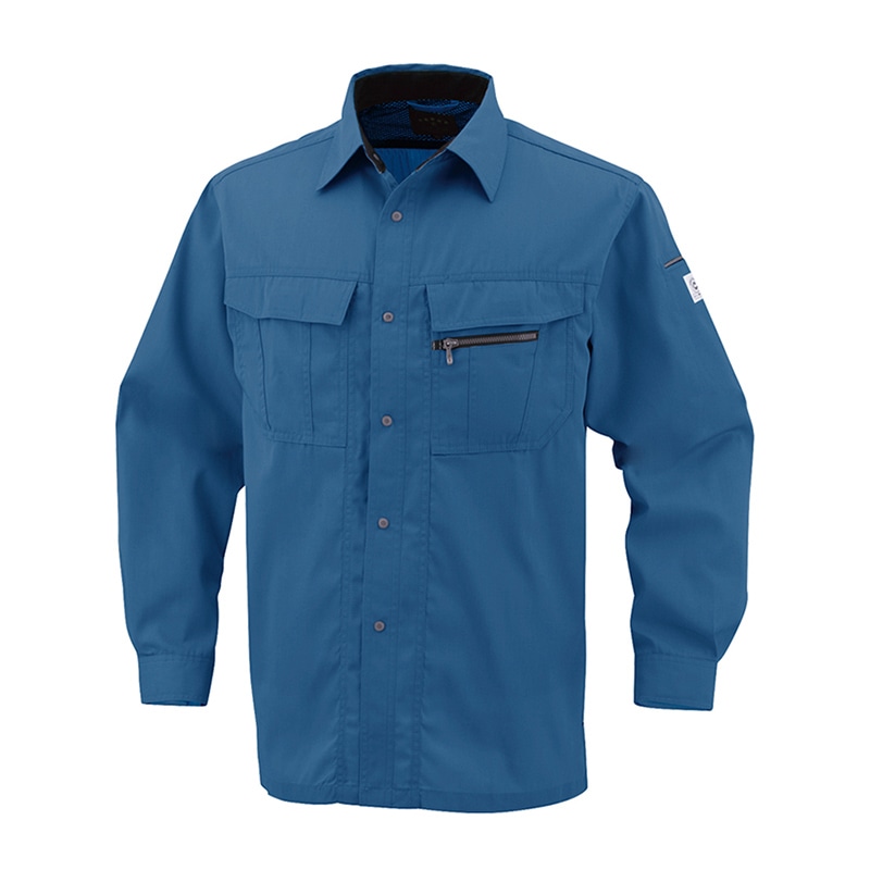 コーコス信岡 エコ5IVEスター 長袖シャツ A-4458 シエロブルー S 1枚（ご注文単位1枚）【直送品】