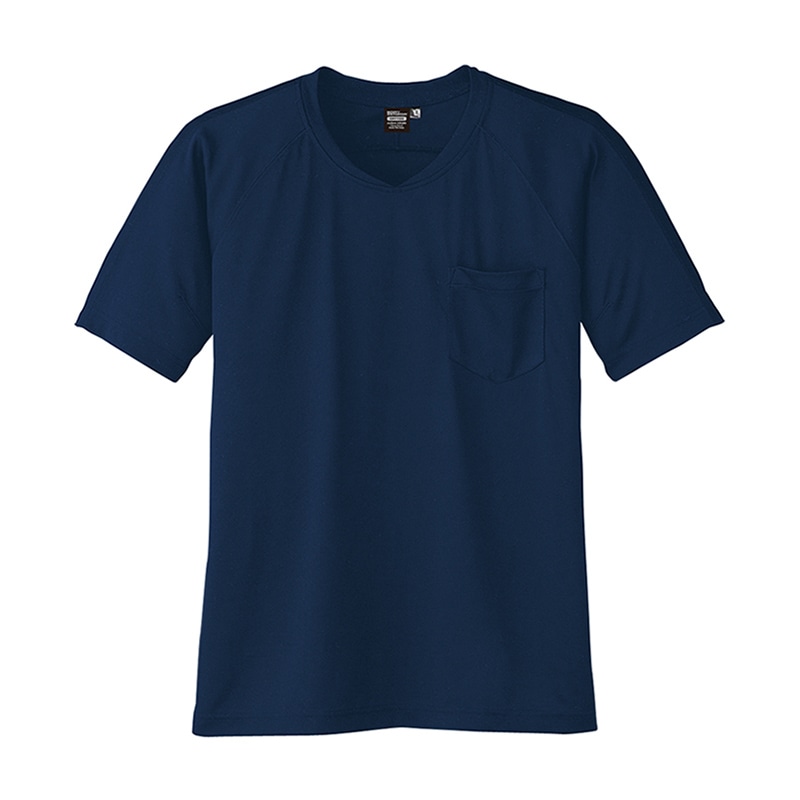 コーコス信岡 冷感 半袖VネックTシャツ A-667 ネイビー S 1枚（ご注文単位1枚）【直送品】
