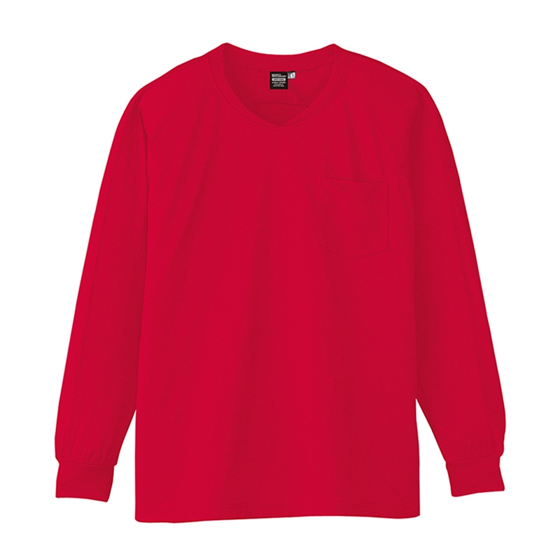 コーコス信岡 冷感 長袖VネックTシャツ A-668 ロッソ EL 1枚（ご注文単位1枚）【直送品】