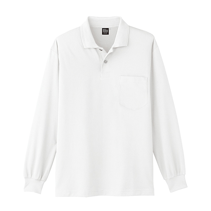 コーコス信岡 冷感長袖ポロシャツ A-1668 ホワイト M 1枚（ご注文単位1枚）【直送品】