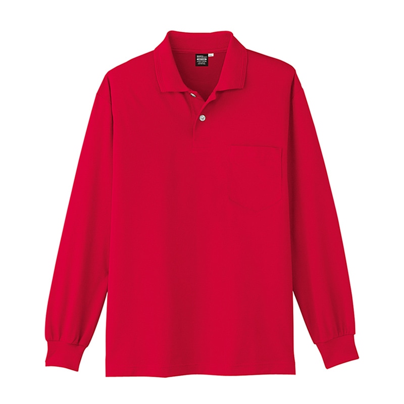 コーコス信岡 冷感長袖ポロシャツ A-1668 ロッソ 5L 1枚（ご注文単位1枚）【直送品】