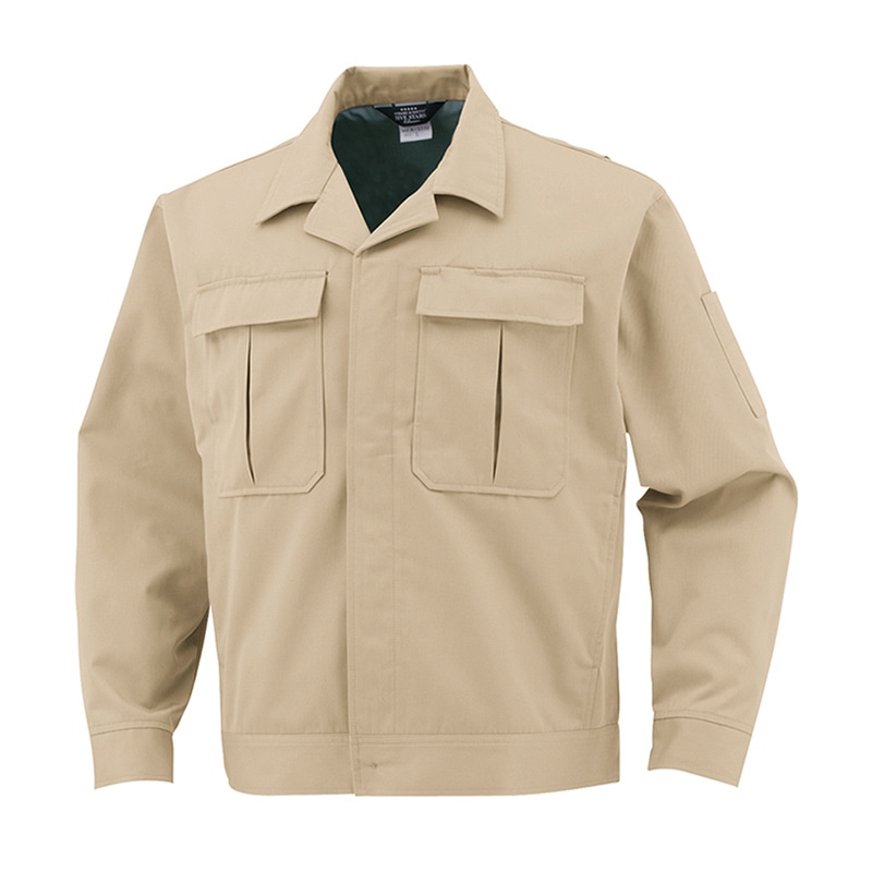 コーコス信岡 エコ5IVEスター 開襟ブルゾン 前ヒヨクボタン A-3350 ベージュ 5L 1枚（ご注文単位1枚）【直送品】