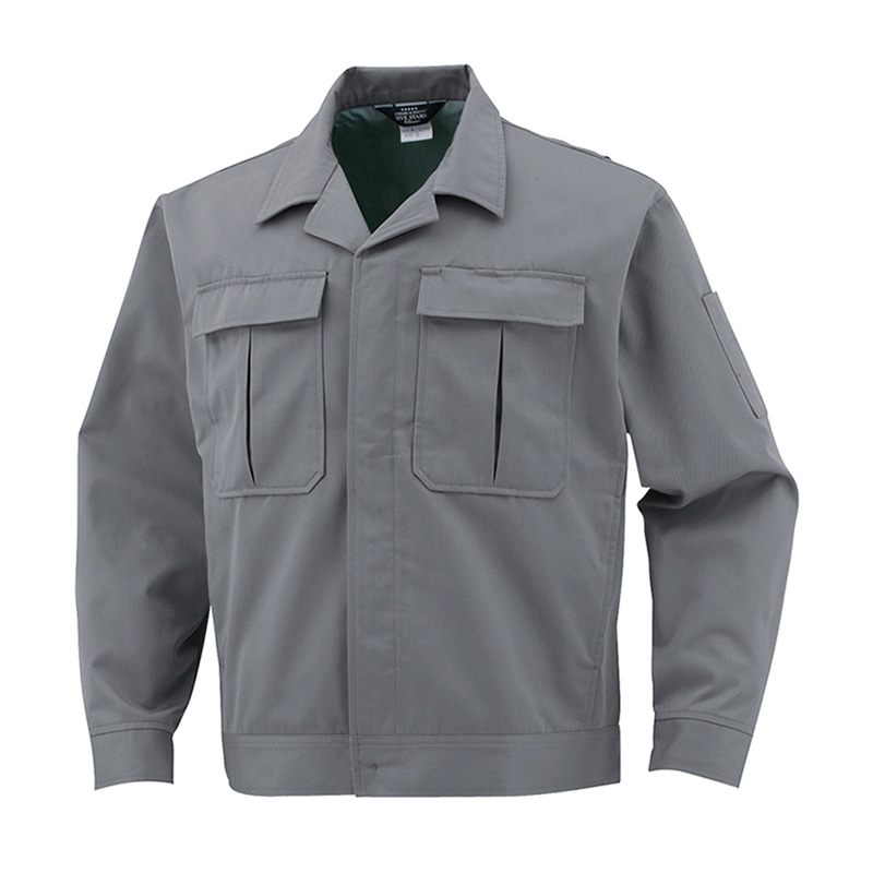 コーコス信岡 エコ5IVEスター 開襟ブルゾン 前ヒヨクボタン A-3350 グレー L 1枚（ご注文単位1枚）【直送品】