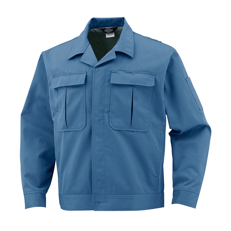 コーコス信岡 エコ5IVEスター 開襟ブルゾン 前ヒヨクボタン A-3350 ブルー S 1枚（ご注文単位1枚）【直送品】