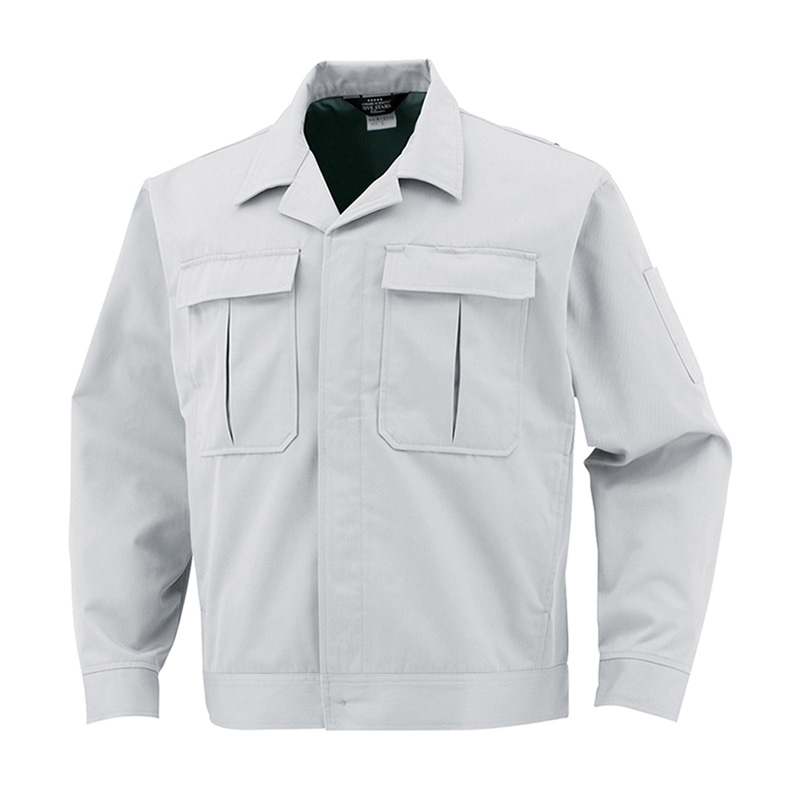 コーコス信岡 エコ5IVEスター 開襟ブルゾン 前ヒヨクボタン A-3350 シルバー EL 1枚（ご注文単位1枚）【直送品】