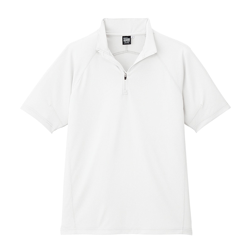 コーコス信岡 冷感 半袖ジップアップ A-2667 ホワイト EL 1枚（ご注文単位1枚）【直送品】