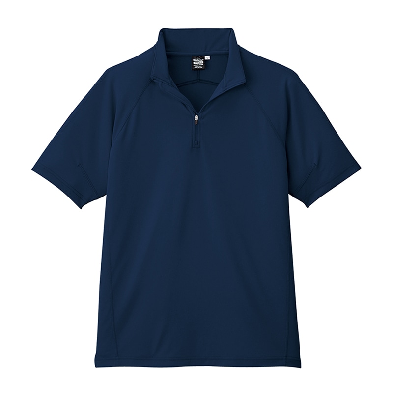 コーコス信岡 冷感 半袖ジップアップ A-2667 ネイビー S 1枚（ご注文単位1枚）【直送品】