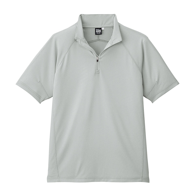 コーコス信岡 冷感 半袖ジップアップ A-2667 シルバー 4L 1枚（ご注文単位1枚）【直送品】