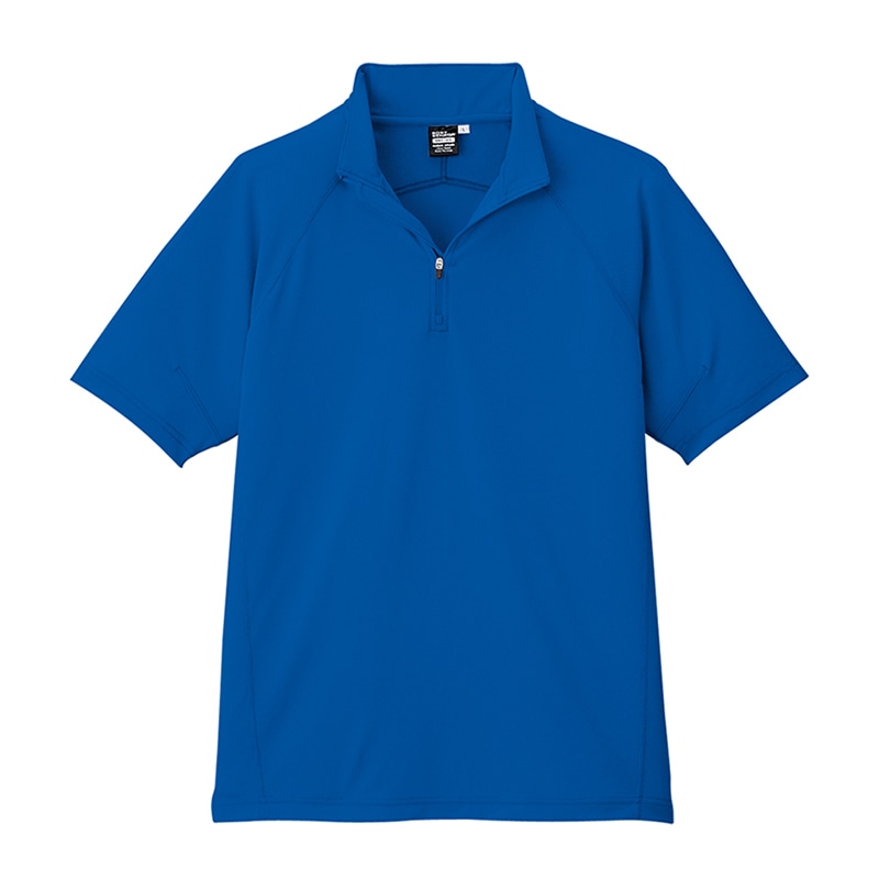 コーコス信岡 冷感 半袖ジップアップ A-2667 レアルブルー LL 1枚（ご注文単位1枚）【直送品】