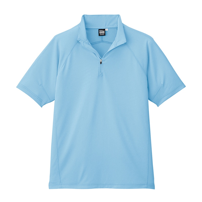 コーコス信岡 冷感 半袖ジップアップ A-2667 サックス 5L 1枚（ご注文単位1枚）【直送品】