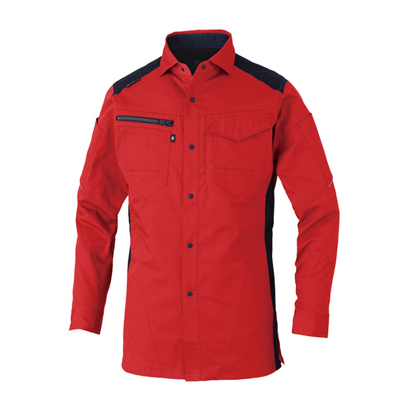 コーコス信岡 ストレッチ長袖シャツ AG-3088 レッド 6L 1枚（ご注文単位1枚）【直送品】