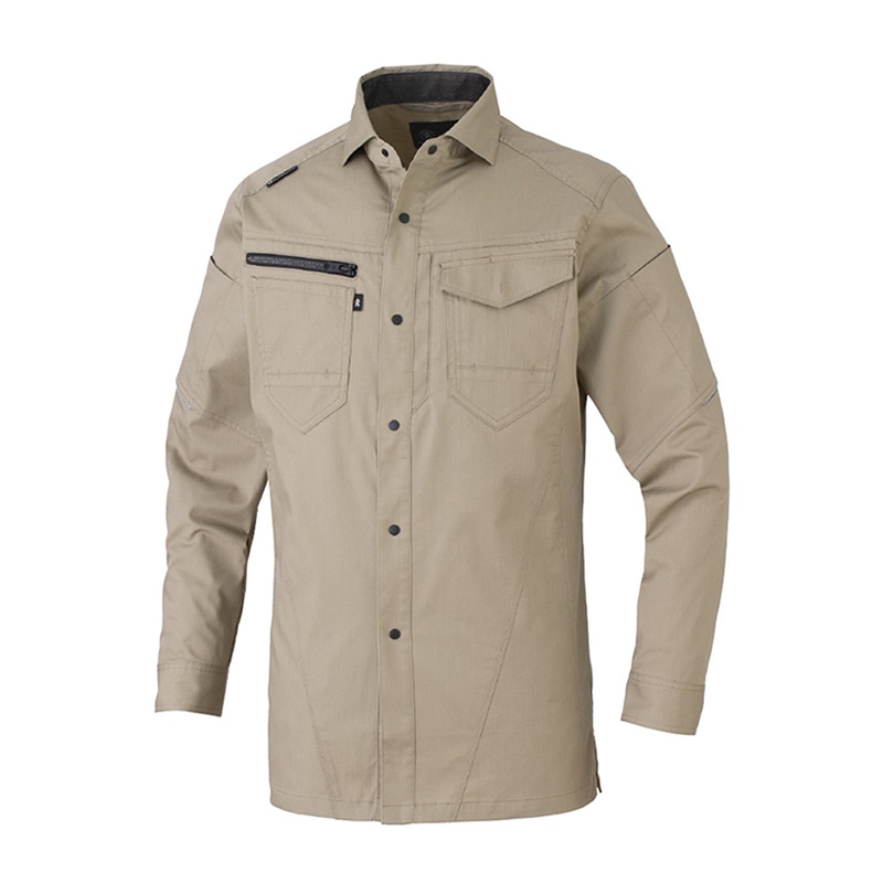 コーコス信岡 ストレッチ長袖シャツ AG-3088 キャメル 5L 1枚（ご注文単位1枚）【直送品】