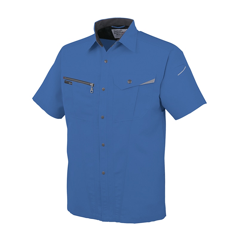 コーコス信岡 裏綿 半袖シャツ AS-727 レアルブルー S 1枚（ご注文単位1枚）【直送品】