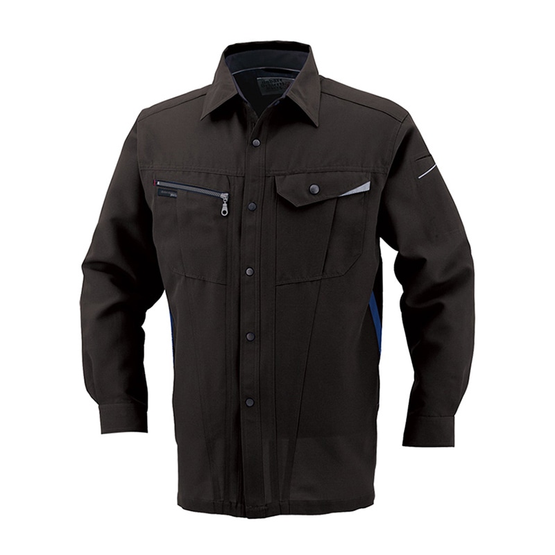 コーコス信岡 裏綿 長袖シャツ AS-728 ガンメタチャコール LL 1枚（ご注文単位1枚）【直送品】