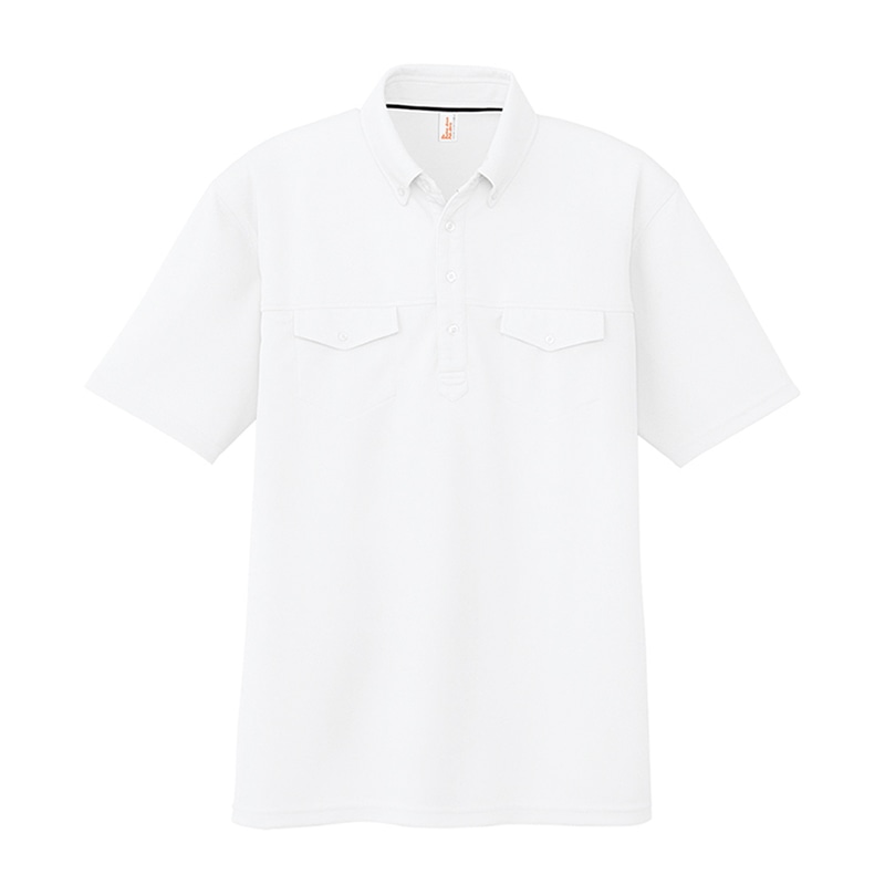 コーコス信岡 消臭 半袖BDポロシャツ AS-557 ホワイト M 1枚（ご注文単位1枚）【直送品】