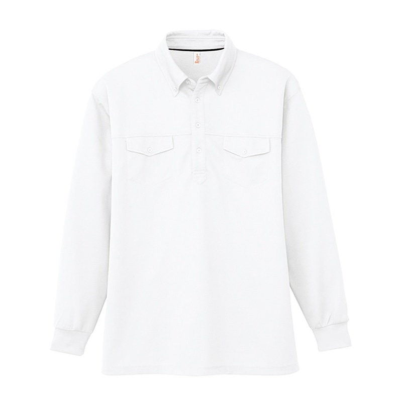 コーコス信岡 消臭 長袖BDポロシャツ AS-558 ホワイト 3L 1枚（ご注文単位1枚）【直送品】