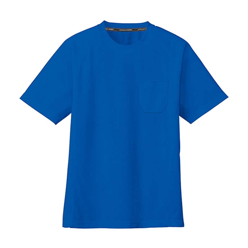 コーコス信岡 半袖Tシャツ 胸ポケット付き AS-657 ブルー L 1枚（ご注文単位1枚）【直送品】
