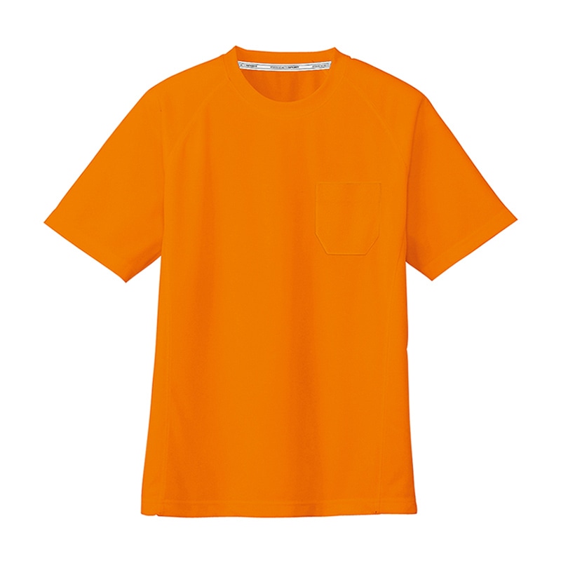 コーコス信岡 半袖Tシャツ 胸ポケット付き AS-657 オレンジ M 1枚（ご注文単位1枚）【直送品】