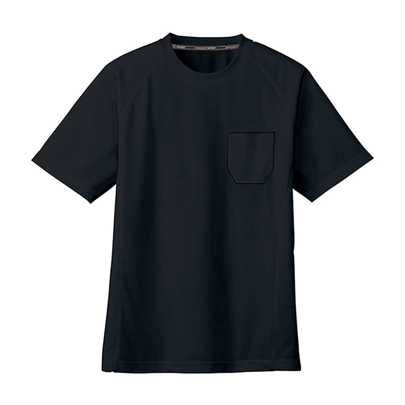コーコス信岡 半袖Tシャツ 胸ポケット付き AS-657 ブラック SS 1枚（ご注文単位1枚）【直送品】