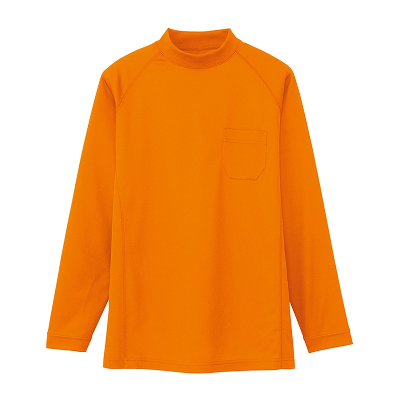 コーコス信岡 長袖ローネックシャツ 胸ポケット付き AS-658 オレンジ 5L 1枚（ご注文単位1枚）【直送品】