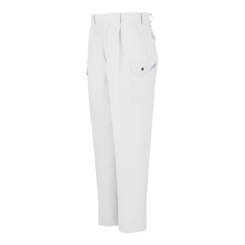 コーコス信岡 裏綿 ワンタックカーゴパンツ AS-725 メタリックシルバー 100cm 1枚（ご注文単位1枚）【直送品】