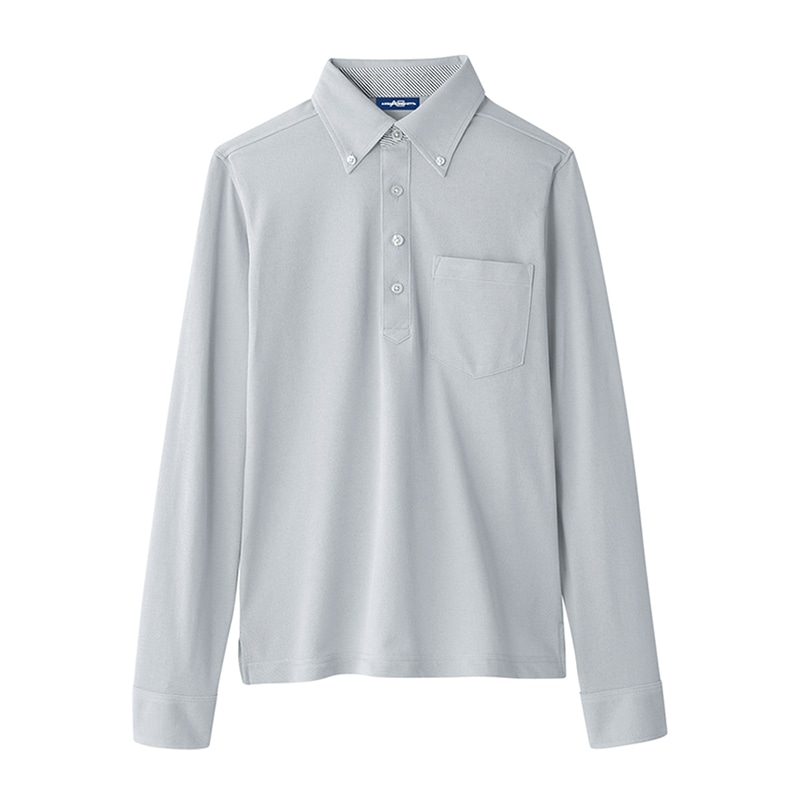 コーコス信岡 マルチ7ビズ ポロ長袖 A-278 シルバー M 1枚（ご注文単位1枚）【直送品】