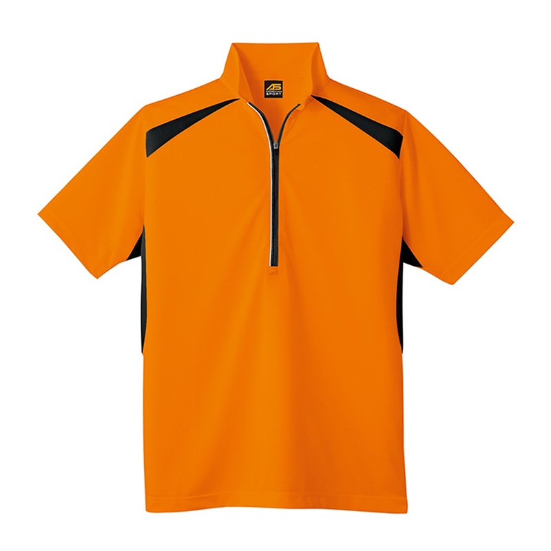 コーコス信岡 半袖ハーフジップ AS-577 オレンジ L 1枚（ご注文単位1枚）【直送品】