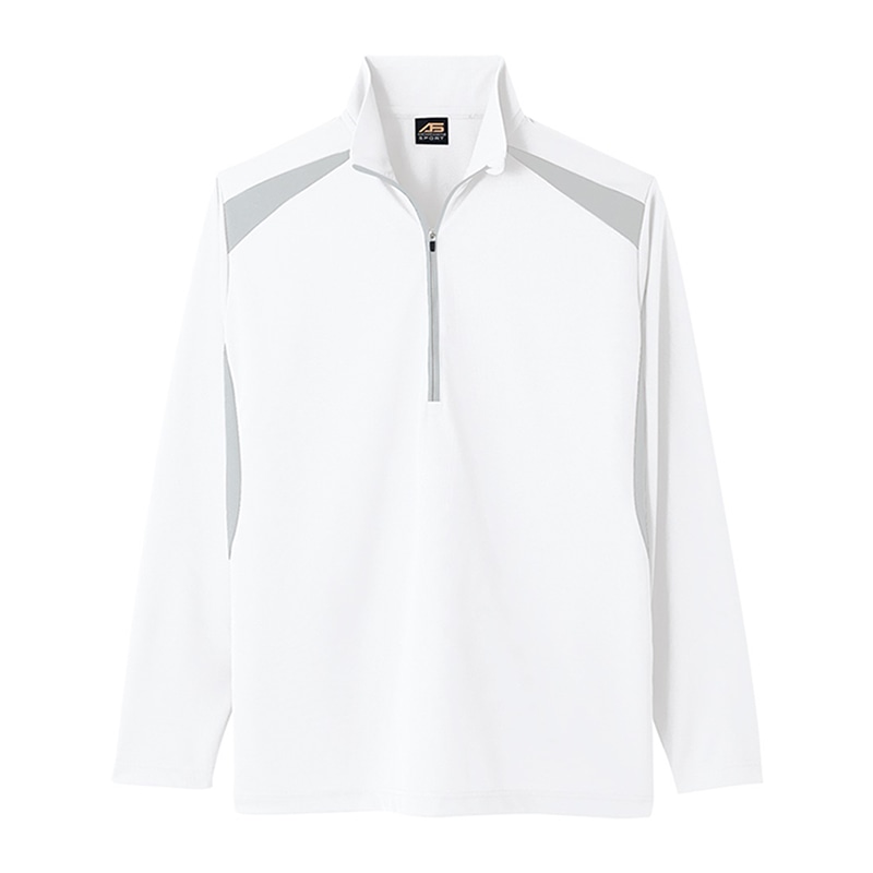 コーコス信岡 長袖ハーフジップ AS-578 ホワイト 3L 1枚（ご注文単位1枚）【直送品】