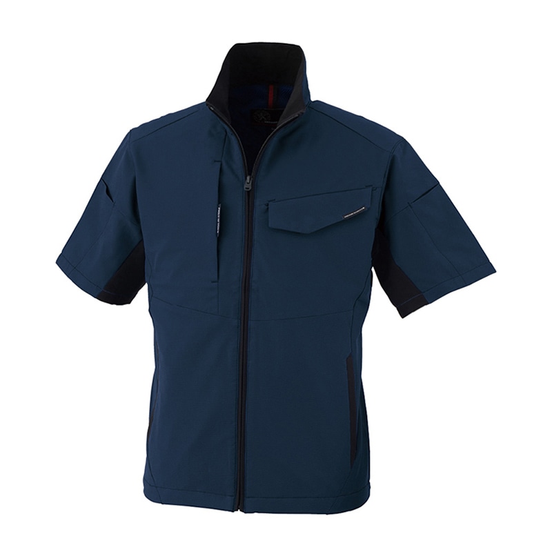 コーコス信岡 ストレッチ半袖ブルゾン A-7060 ネイビー L 1枚（ご注文単位1枚）【直送品】