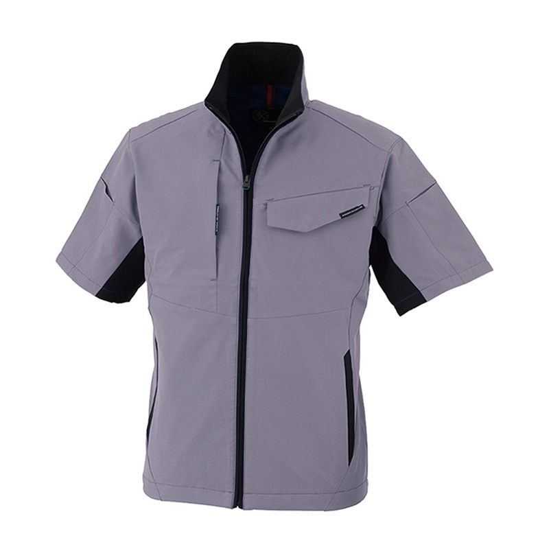 コーコス信岡 ストレッチ半袖ブルゾン A-7060 グレー S 1枚（ご注文単位1枚）【直送品】