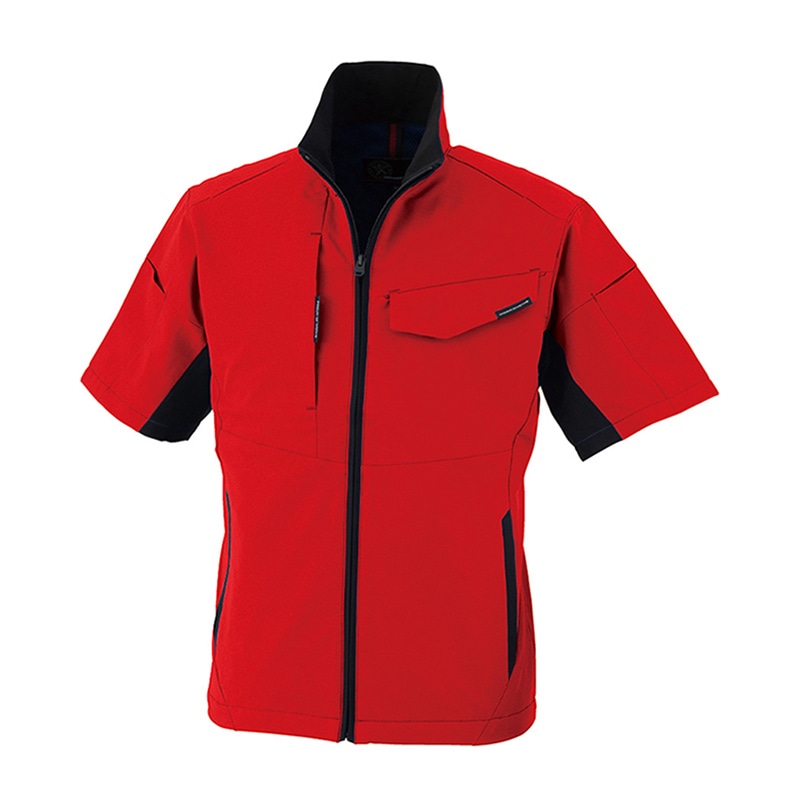 コーコス信岡 ストレッチ半袖ブルゾン A-7060 レッド 5L 1枚（ご注文単位1枚）【直送品】