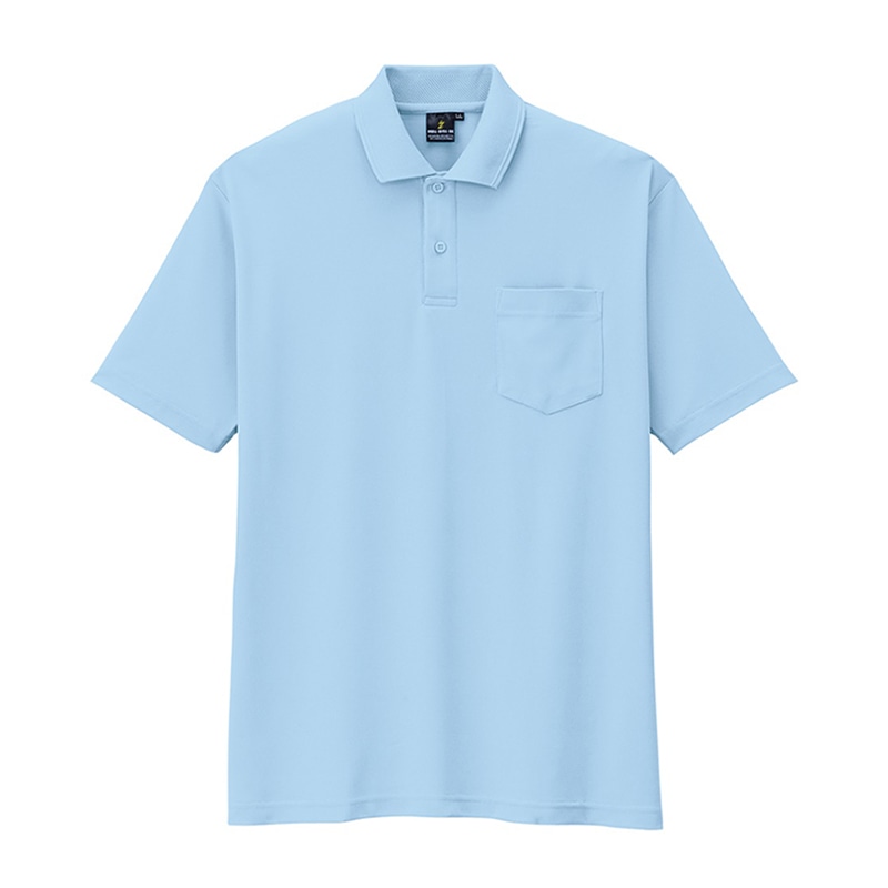 コーコス信岡 制電・防透・消臭 半袖ポロシャツ AS-257 サックス L 1枚（ご注文単位1枚）【直送品】