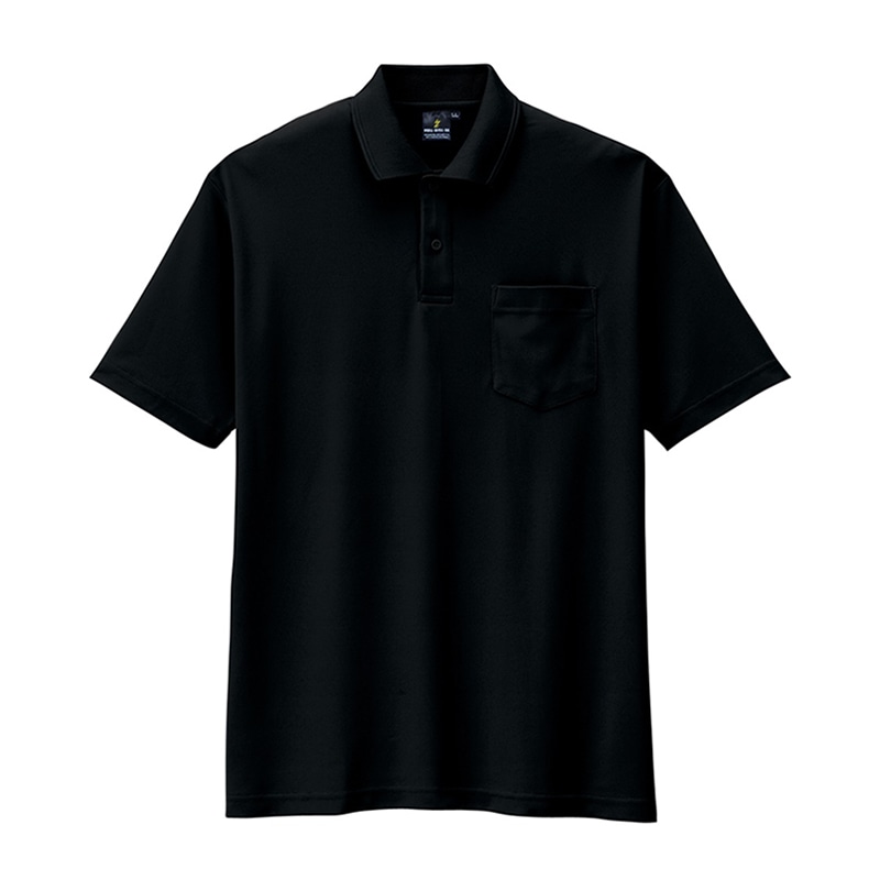 コーコス信岡 制電・防透・消臭 半袖ポロシャツ AS-257 ブラック M 1枚（ご注文単位1枚）【直送品】