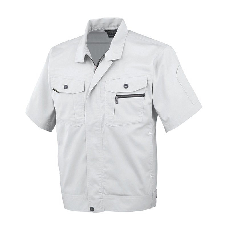 コーコス信岡 立体カット 半袖ブルゾン AS-930 シルバー M 1枚（ご注文単位1枚）【直送品】