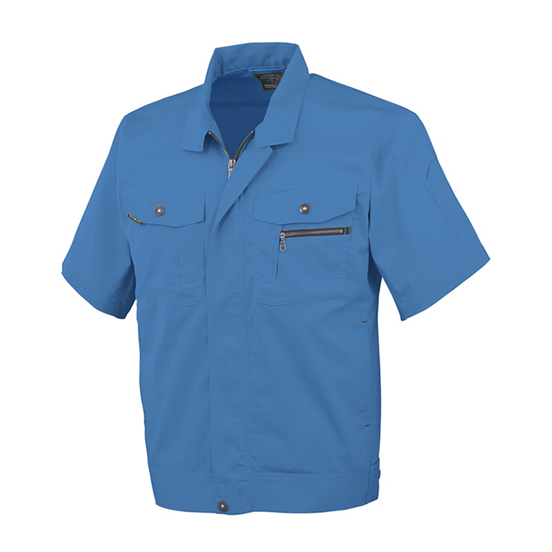 コーコス信岡 立体カット 半袖ブルゾン AS-930 ブルー L 1枚（ご注文単位1枚）【直送品】