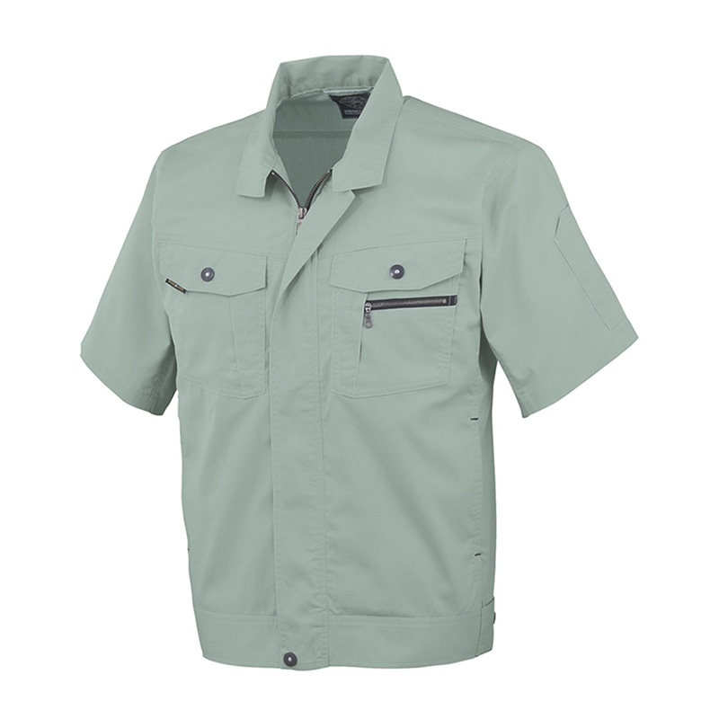 コーコス信岡 立体カット 半袖ブルゾン AS-930 グリーン 4L 1枚（ご注文単位1枚）【直送品】