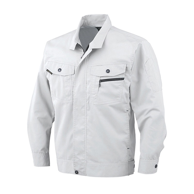 コーコス信岡 立体カット 長袖ブルゾン AS-931 シルバー M 1枚（ご注文単位1枚）【直送品】